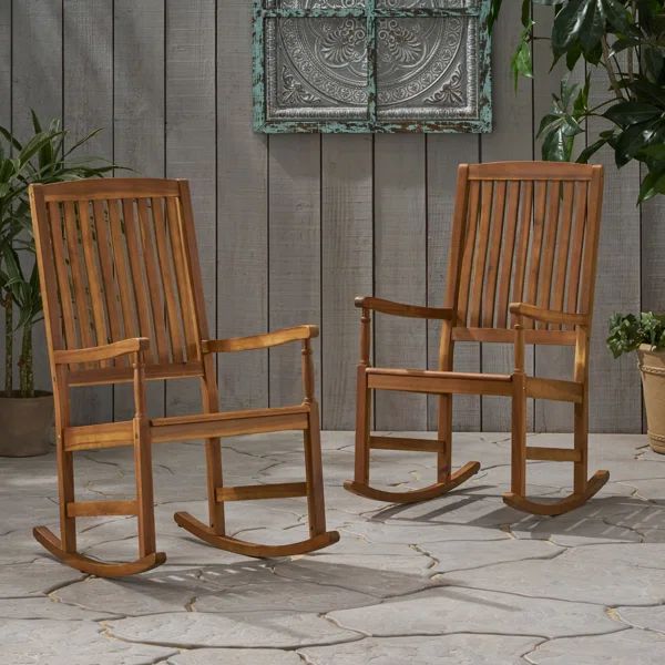 Teak Mccomb Outdoor Rocker Chair (Set of 2) | Wayfair North America
