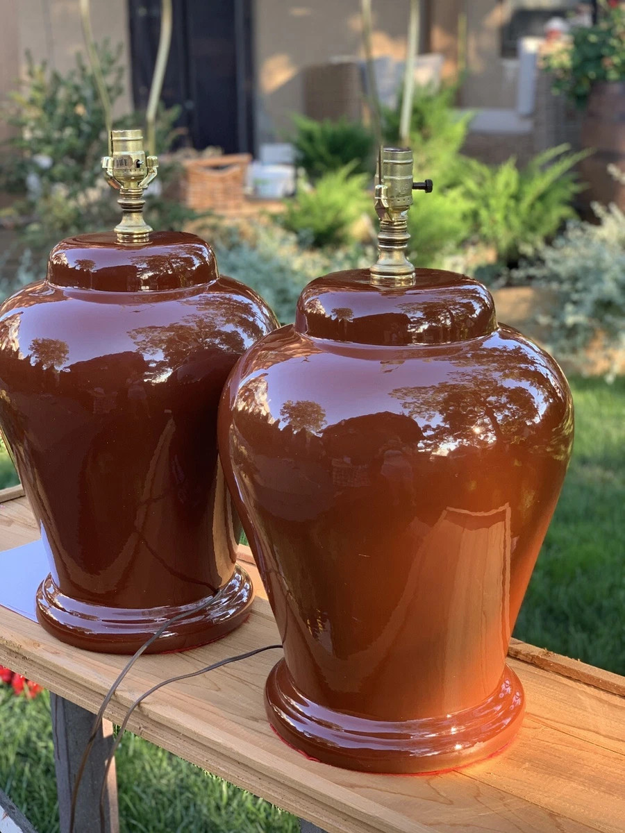 Pair of  Huge  Brown Glaze Table Lamp  | eBay | eBay US