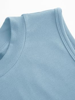 CIDER Womens Tank Tops Sleeveless High Neck Ruched Crop Tops Going Out Casual Basic Ribbed Shirt ... | Amazon (US)