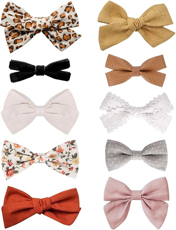 Baby Girl Hair Clips, Bows Barrettes Fully Lined Alligator Clip Hair Accessories for Little Girls... | Amazon (US)