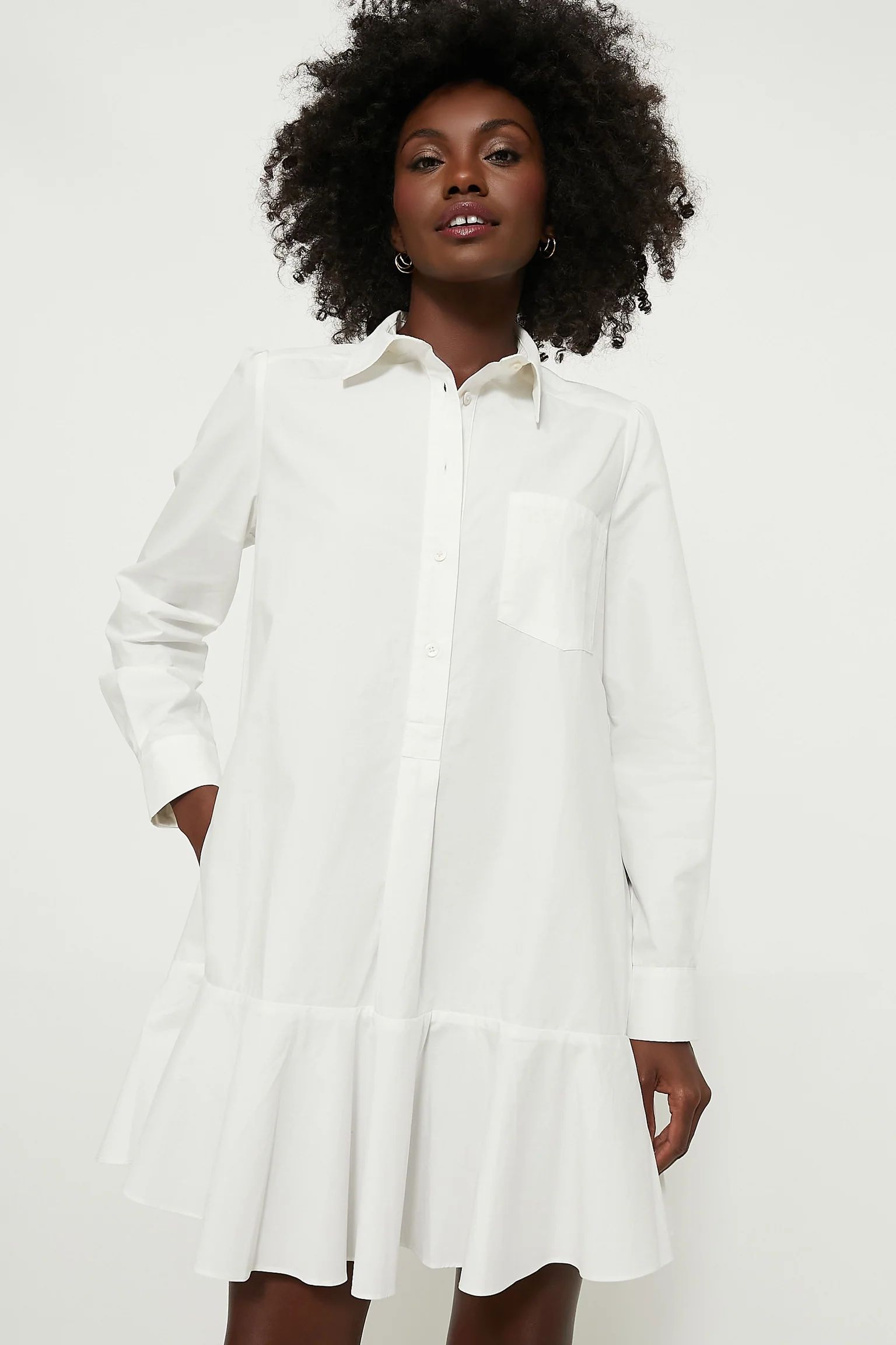 White Cotton Poplin Callahan Shirt Dress | Tuckernuck (US)