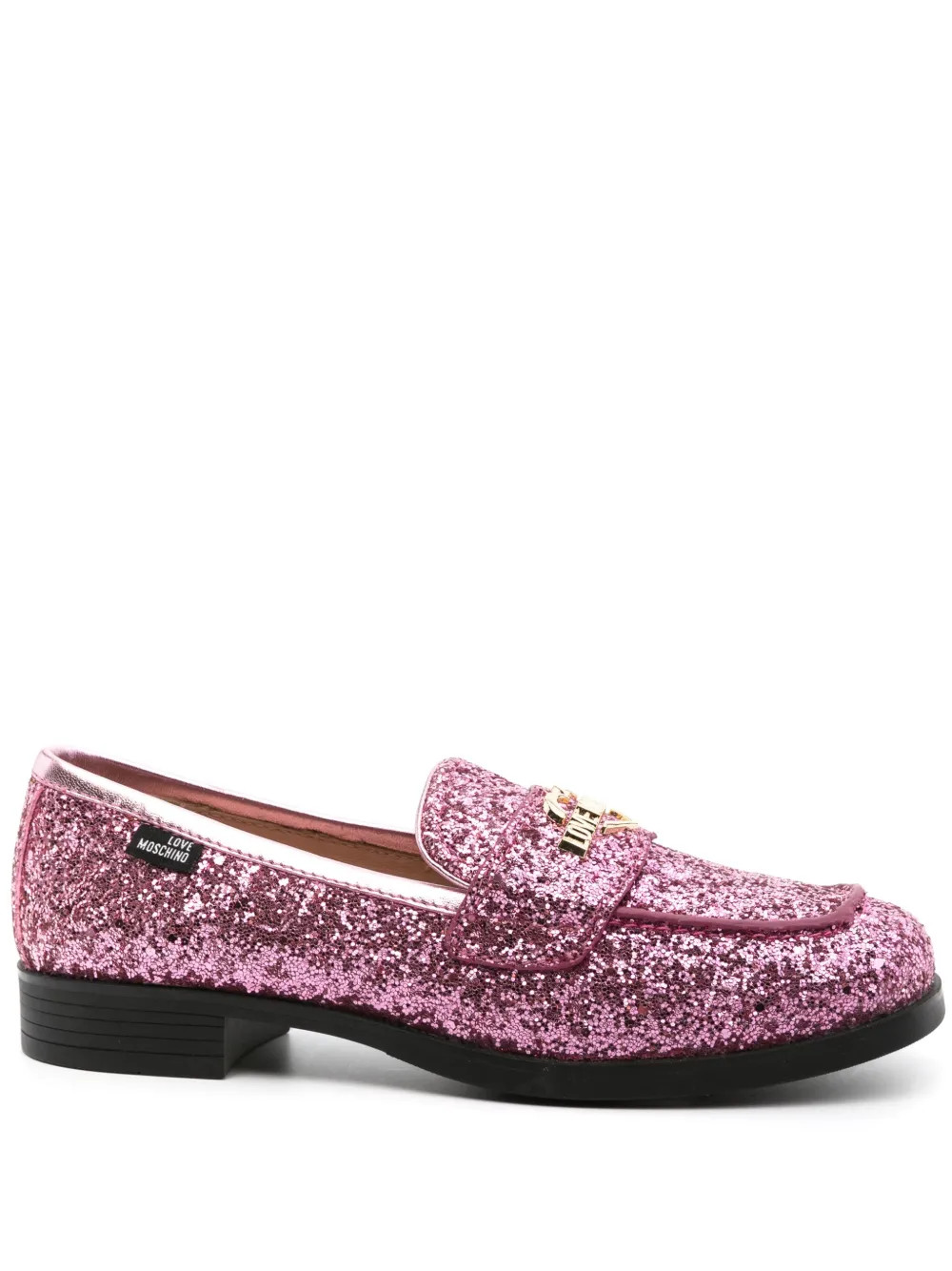 glitter-detail square-toe loafers | Farfetch Global