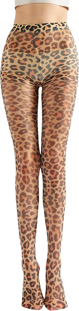 Sahabowi Women's Sheer Fashion Digital Print Fashions Stockings Metallic Silver Tights 1 | Amazon (US)