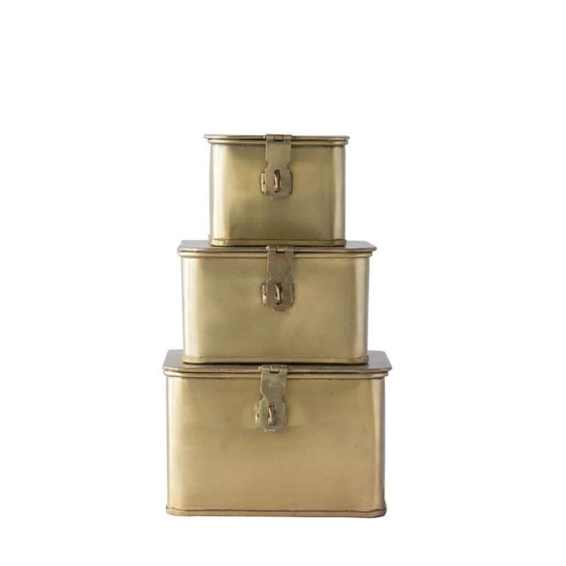 Brass Box Set- Square | Linen & Flax Co