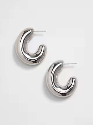 Puffy Half Hoop Earrings | Banana Republic Factory
