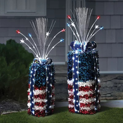 Member's Mark Pre-Lit Sparkling Tinsel Décor Set of 2 | Sam's Club