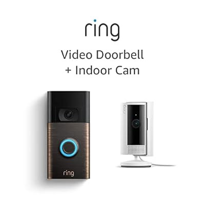 Ring Video Doorbell, Venetian Bronze with All-new Ring Indoor Cam, White | Amazon (US)