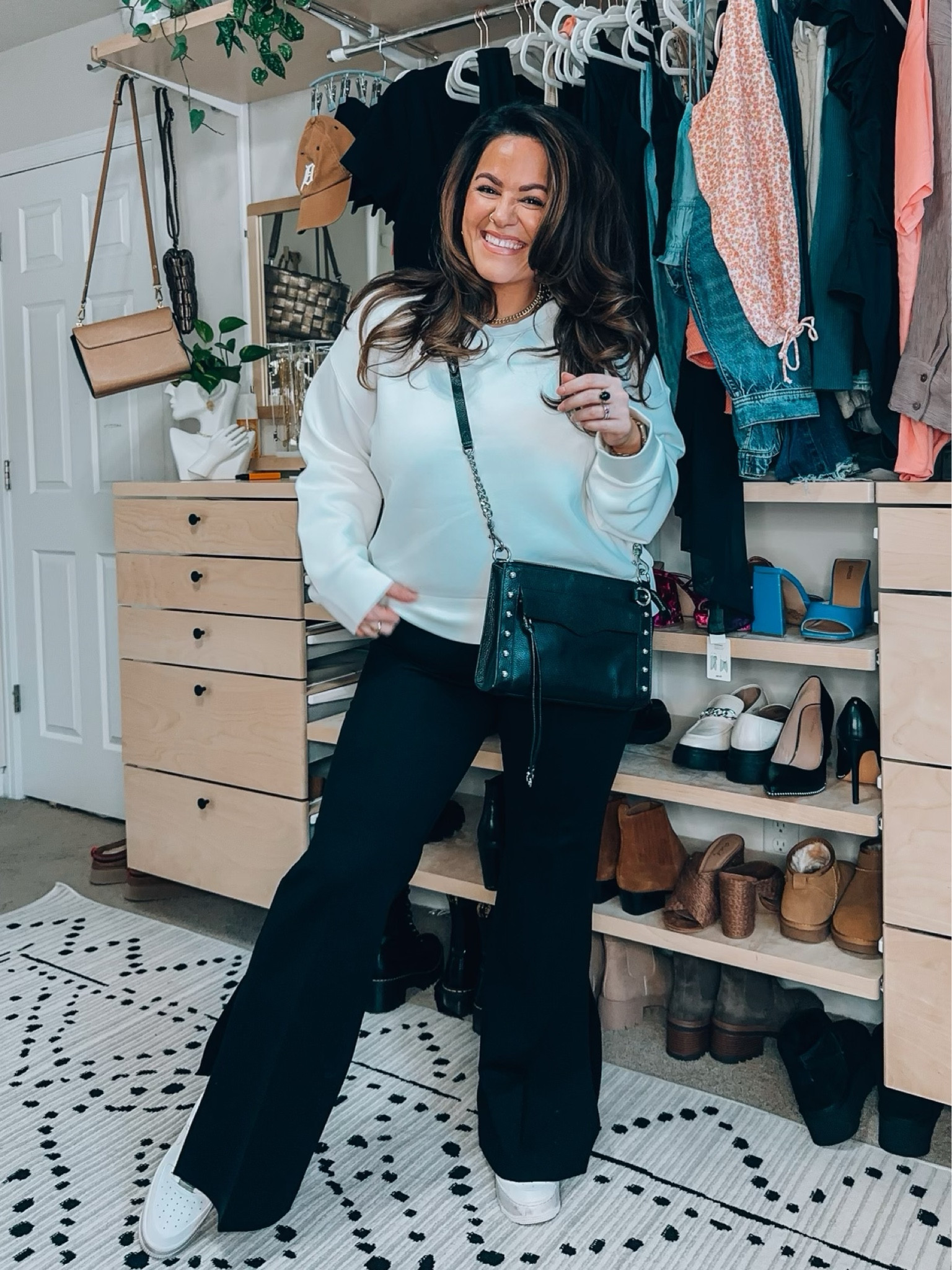 Spanx outfit inspo - midsize outfit - size 14 style tip - casual chic inspo - double slit pants (size XL) crewneck sweatshirt (size XL) use code: TARYNTRULYXSPANX

#LTKstyletip #LTKSeasonal #LTKcurves