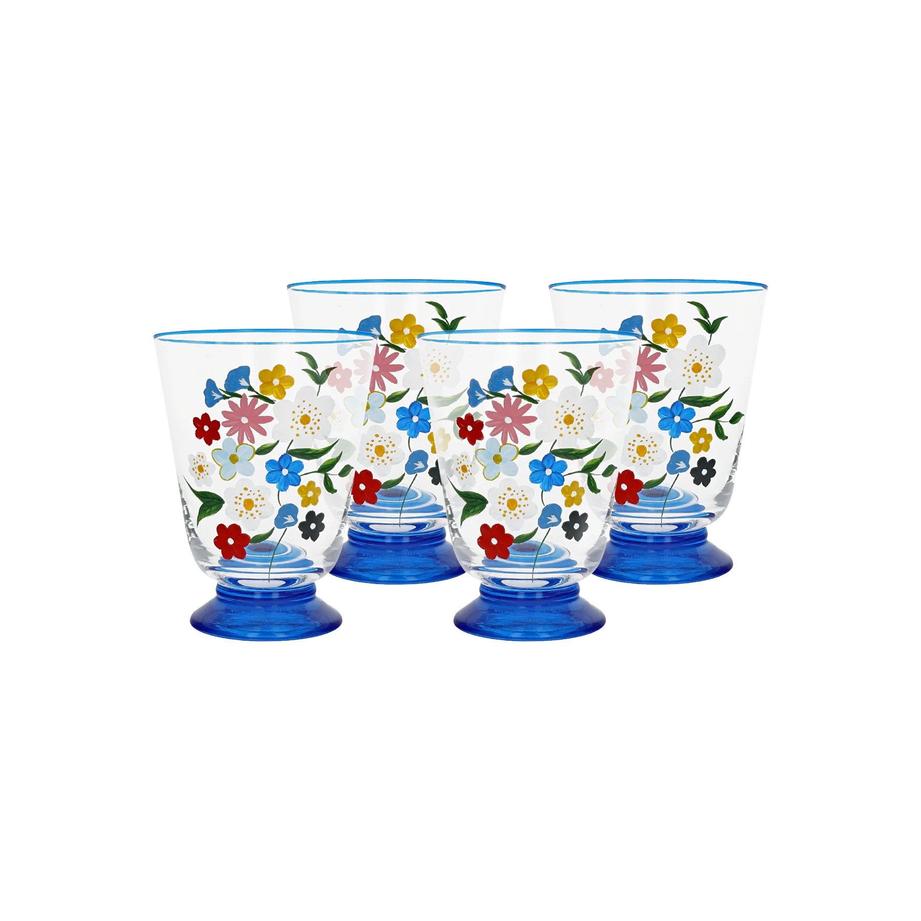The Drinking Glass, Set of 4 - Garden Teddy Floral / Glass | The Last Line (US)