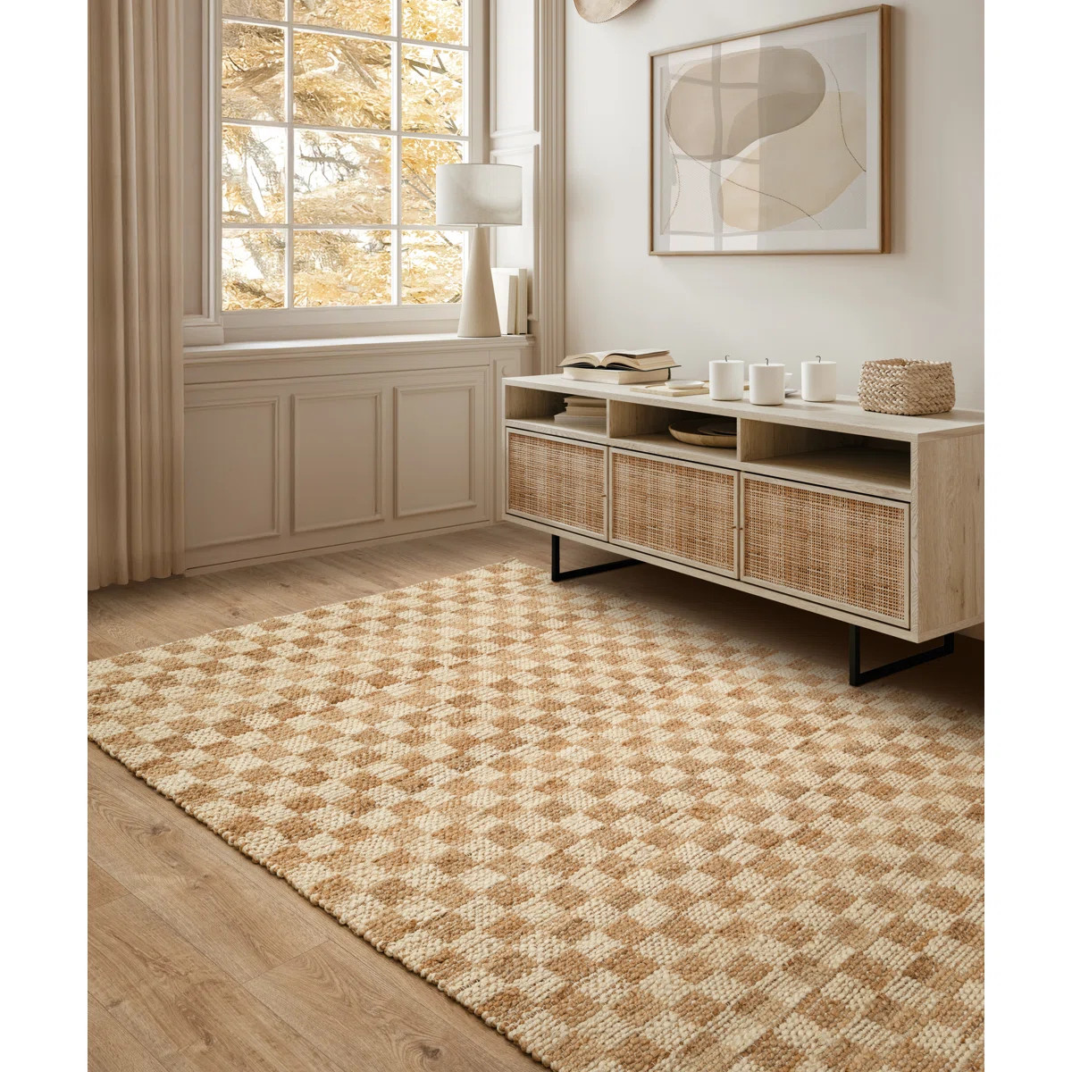 Merrisa Jute Checker Area Rug | Wayfair UK