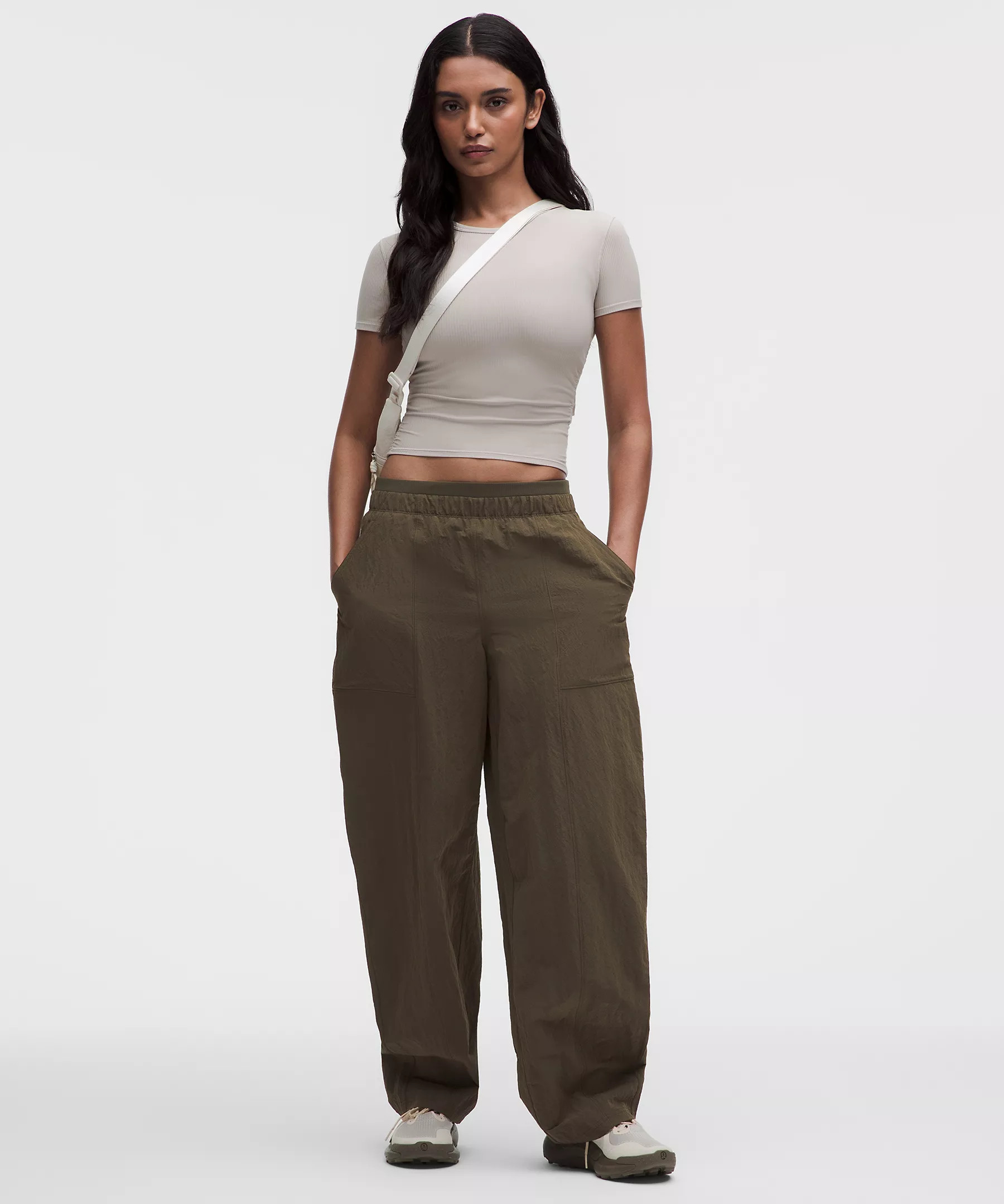 Crinkle Nylon Mid-Rise Barrel-Leg Pant | Lululemon (US)