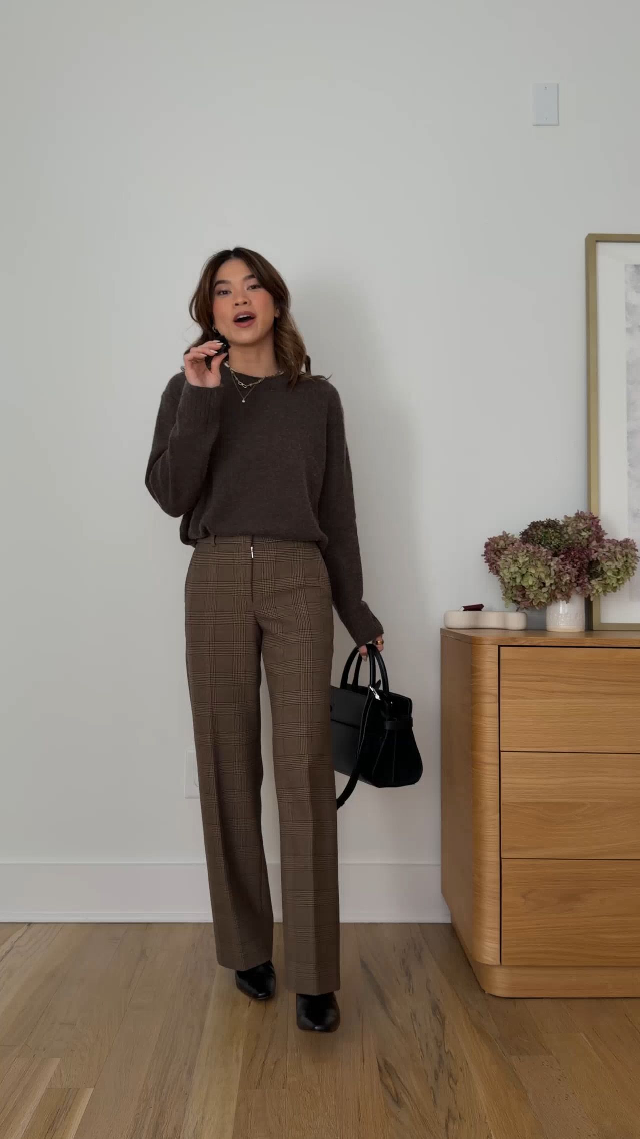 Sizing info: brown sweater size small, herringbone trouser size 00 short
petite fashion, get dressed with me, outfit inspiration, ootd, nashville outfit, Nashville influencer, petite style, vacation style, casual outfits, mom style, petite pants, winter dress, winter outfit, winter pants, winter outfit inpso, winter outfit idea, winter top, winter style, winter sweater, cozy sweater, cold weather sweater, cold weather outfit, winter bag, winter purse, trouser, brown sweater, 

 

 

#LTKootd #LTKSeasonal #LTKPetite