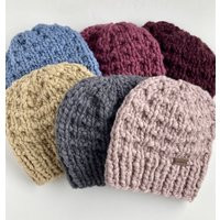 Merino Wool Chunky Hand Knit Beanie For Women - Luxury Knitted Woman's Winter Hat | Etsy (US)