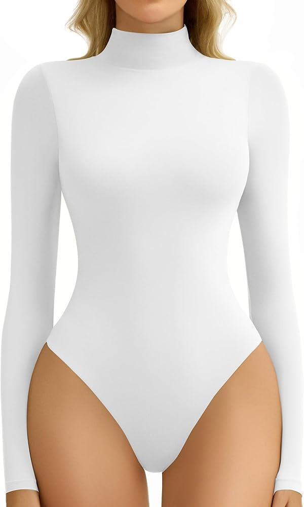 Avidlove Bodysuits for Women High Neck Long Sleeve Body Suits Snap Closure Double Lined Mock Neck... | Amazon (US)
