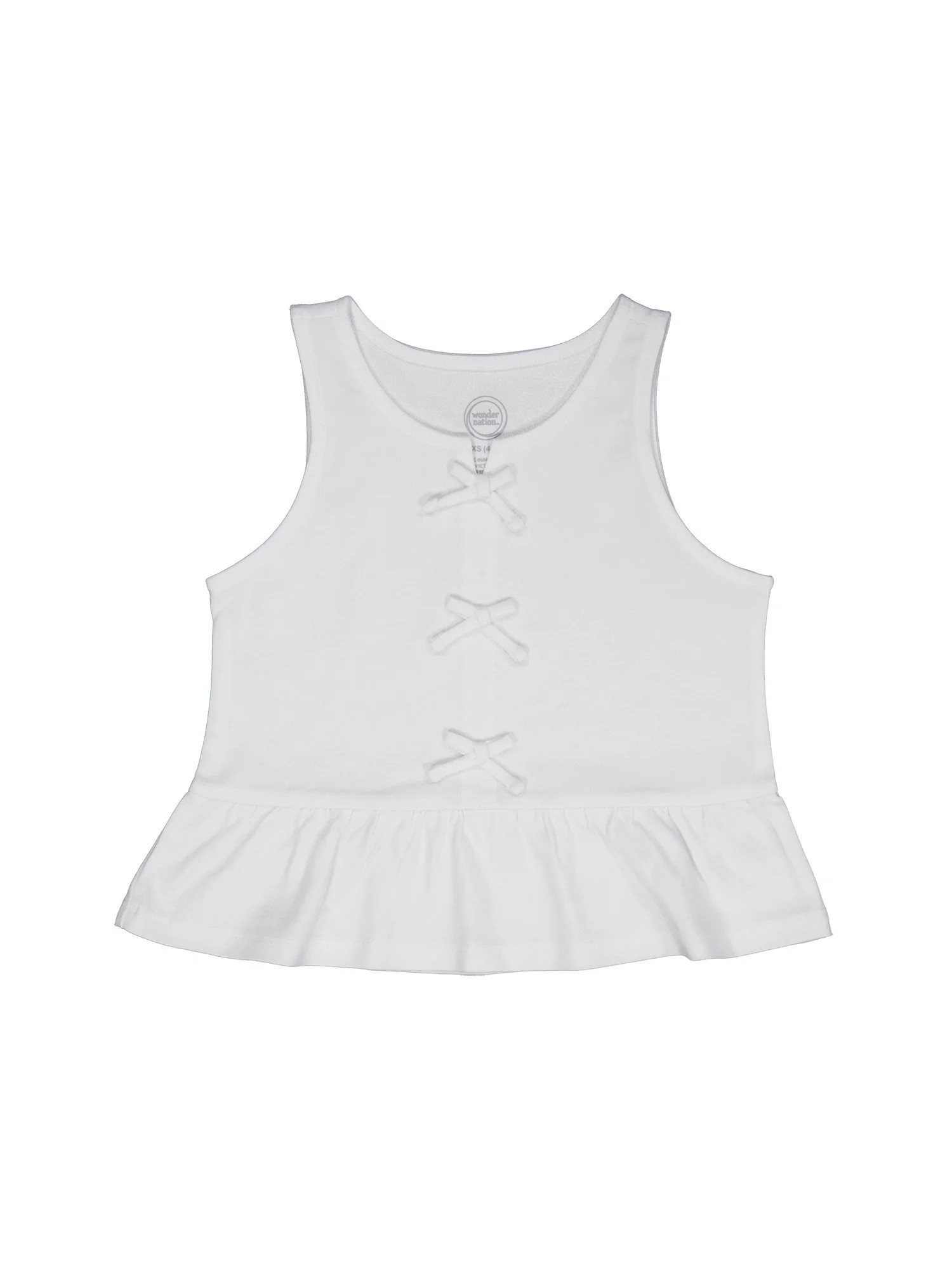 Wonder Nation Girls Bow Front Tank, Sizes 4-18 & Plus | Walmart (US)