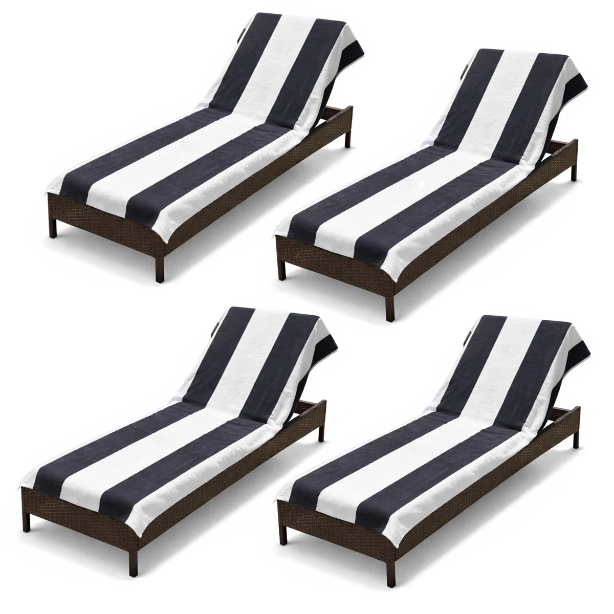 Superior Cabana Striped Cotton Standard Size Towel/ Chaise Lounge Chair Cover Set (Set of 2) | Wayfair North America