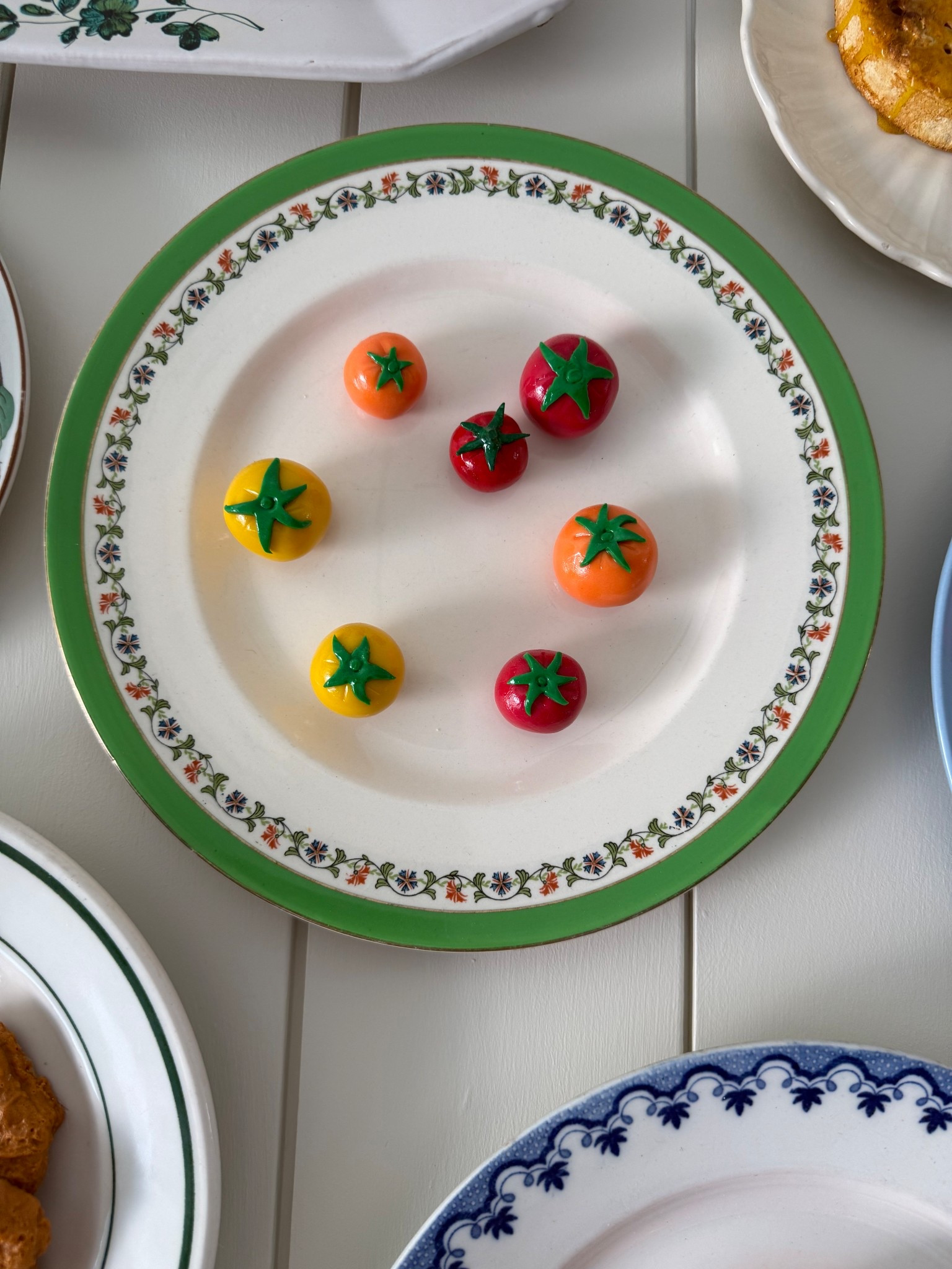 the most adorable tomatoes for your fake food plate wall 