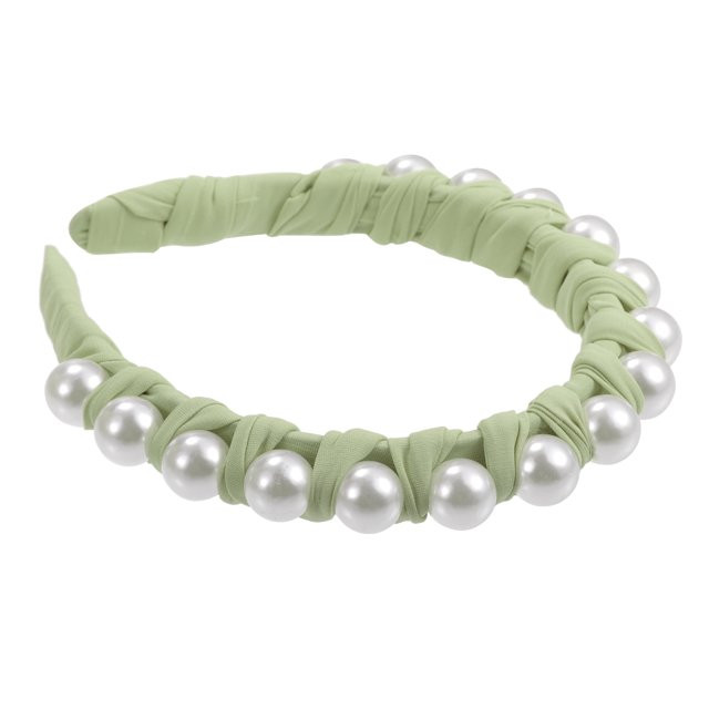 Unique Bargains 1 Pcs Faux Pearl Braided Tape Headband Fashion Hairband for Women Green 0.79 Inch... | Walmart (US)
