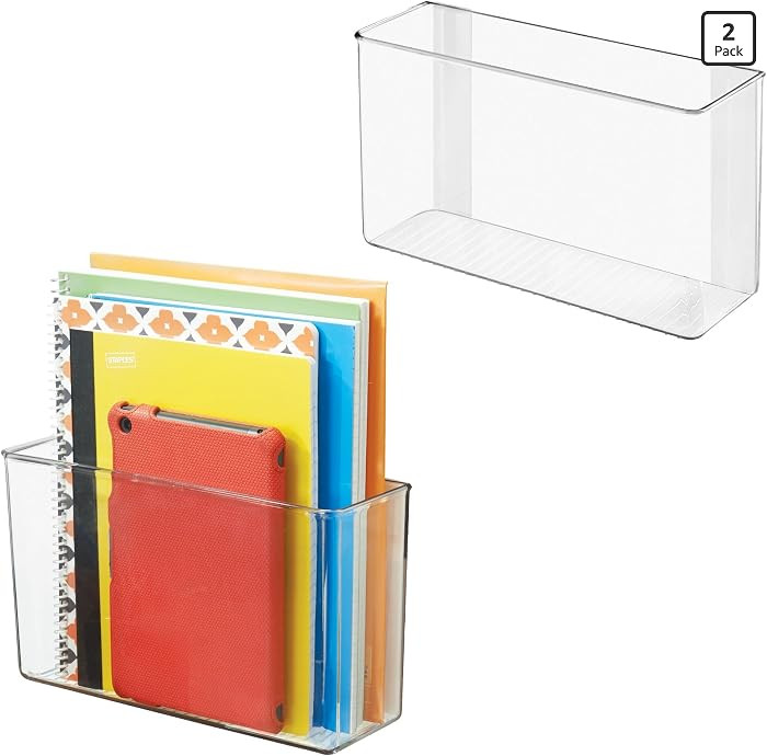 iDesign Adhesive Organizer Bin, Set of 2, Clear | Amazon (US)