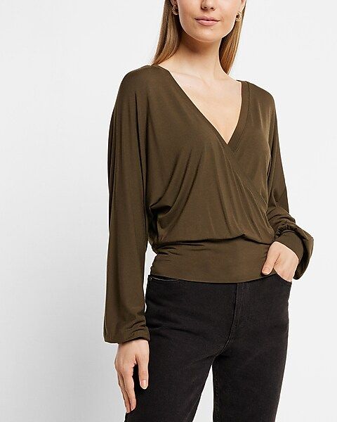 Open Back Faux Wrap Top | Express