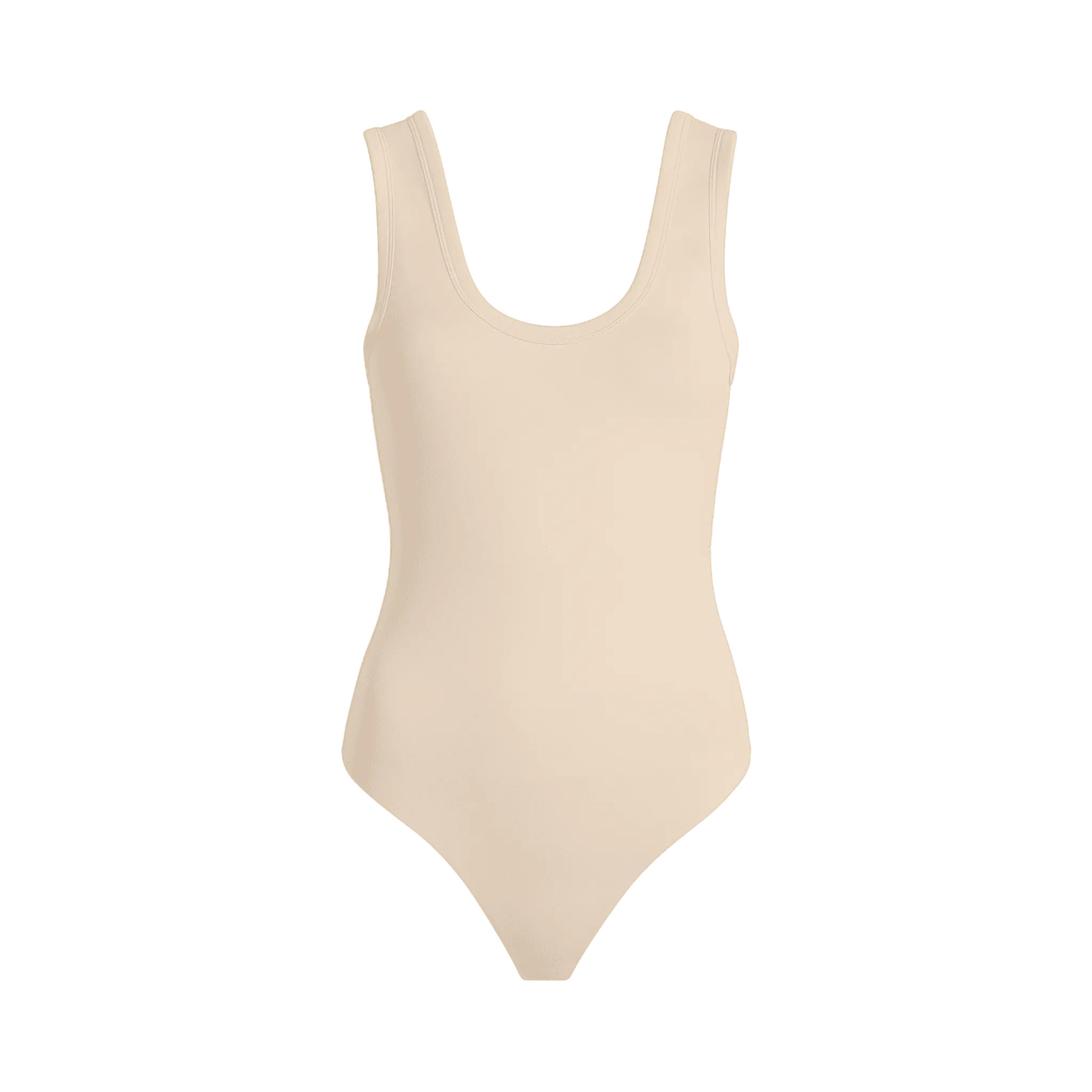 Women's Seamless Scoop Tank Bodysuit | Bone - nuuds | nuuds
