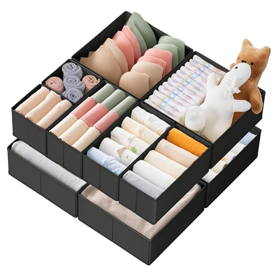 Criusia Drawer Organizer Clothes, 10 Pack Dresser Organizer for Baby Clothes, Underwear, Sock- Fo... | Amazon (US)