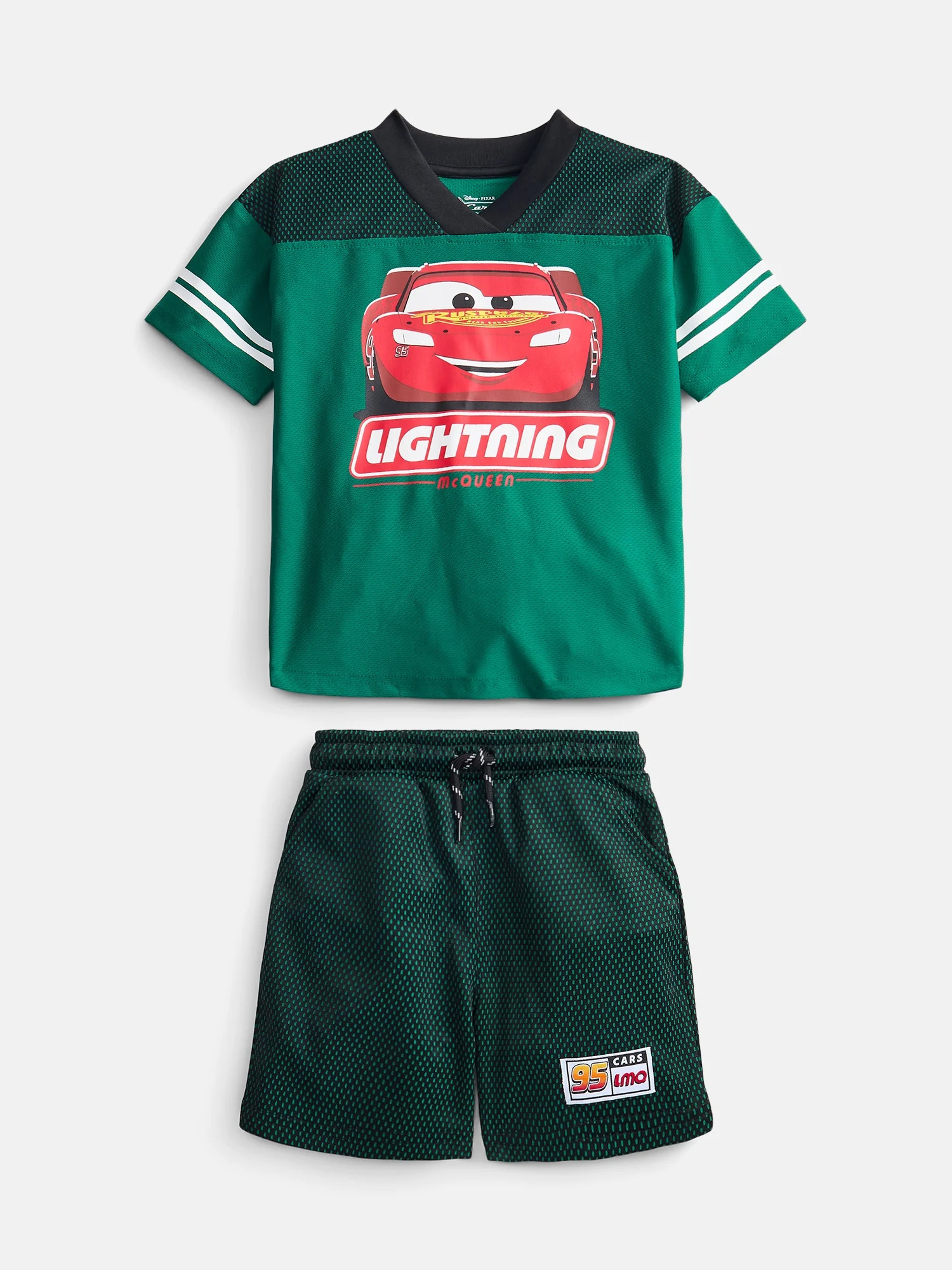 Pixar Cars Toddler Boys V Neck Football Jersey and Shorts Set, 2 Piece, Sizes 12M-5T | Walmart (US)