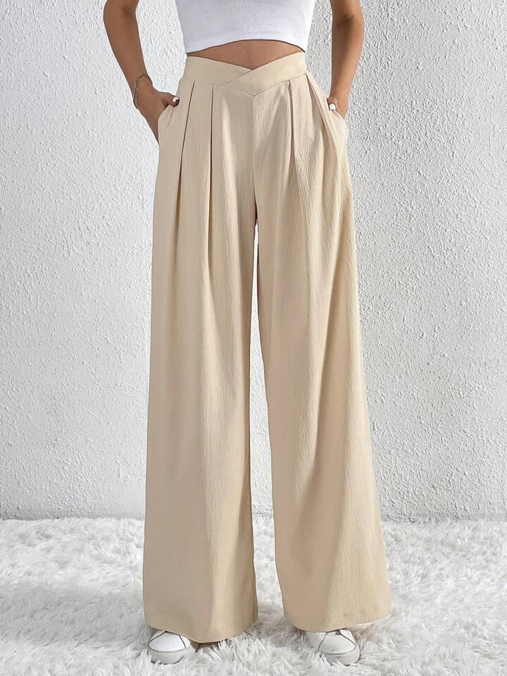 SHEIN Tall Pantalon Ample À Détail Plié | SHEIN