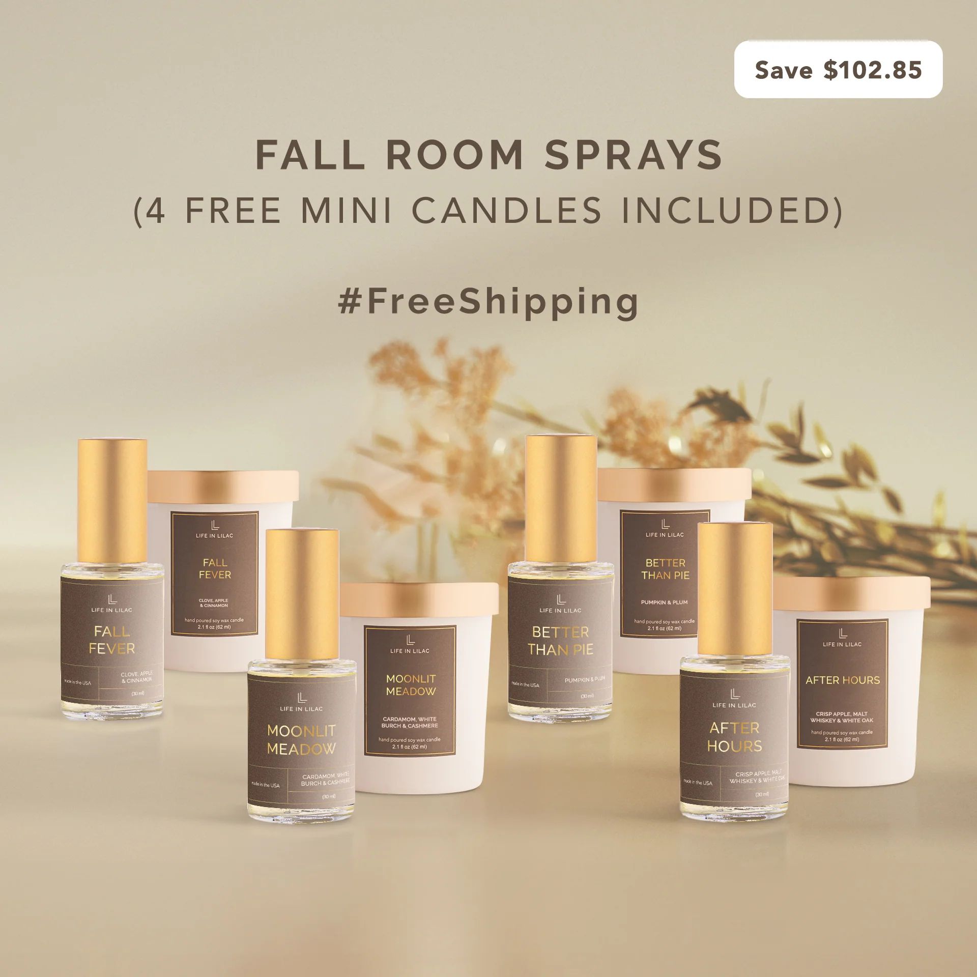 Fall Festive Home Fragrance Bundle with 4 Free Mini Candles | Life In Lilac