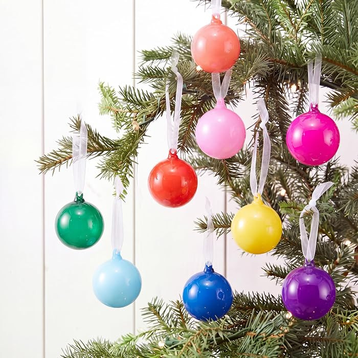FoldTier 9pcs 3" Colorful Glass Ball Christmas Tree Ornament, Colorful | Amazon (US)