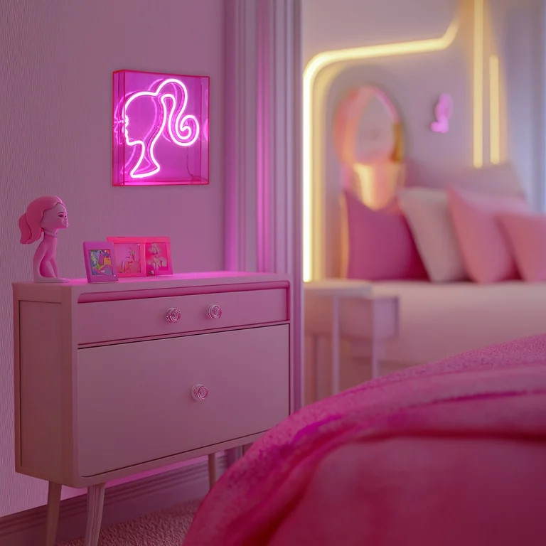 Barbie ICON LED Neon Pink Sign - 9" x 9" inch square USB powered | Walmart (US)