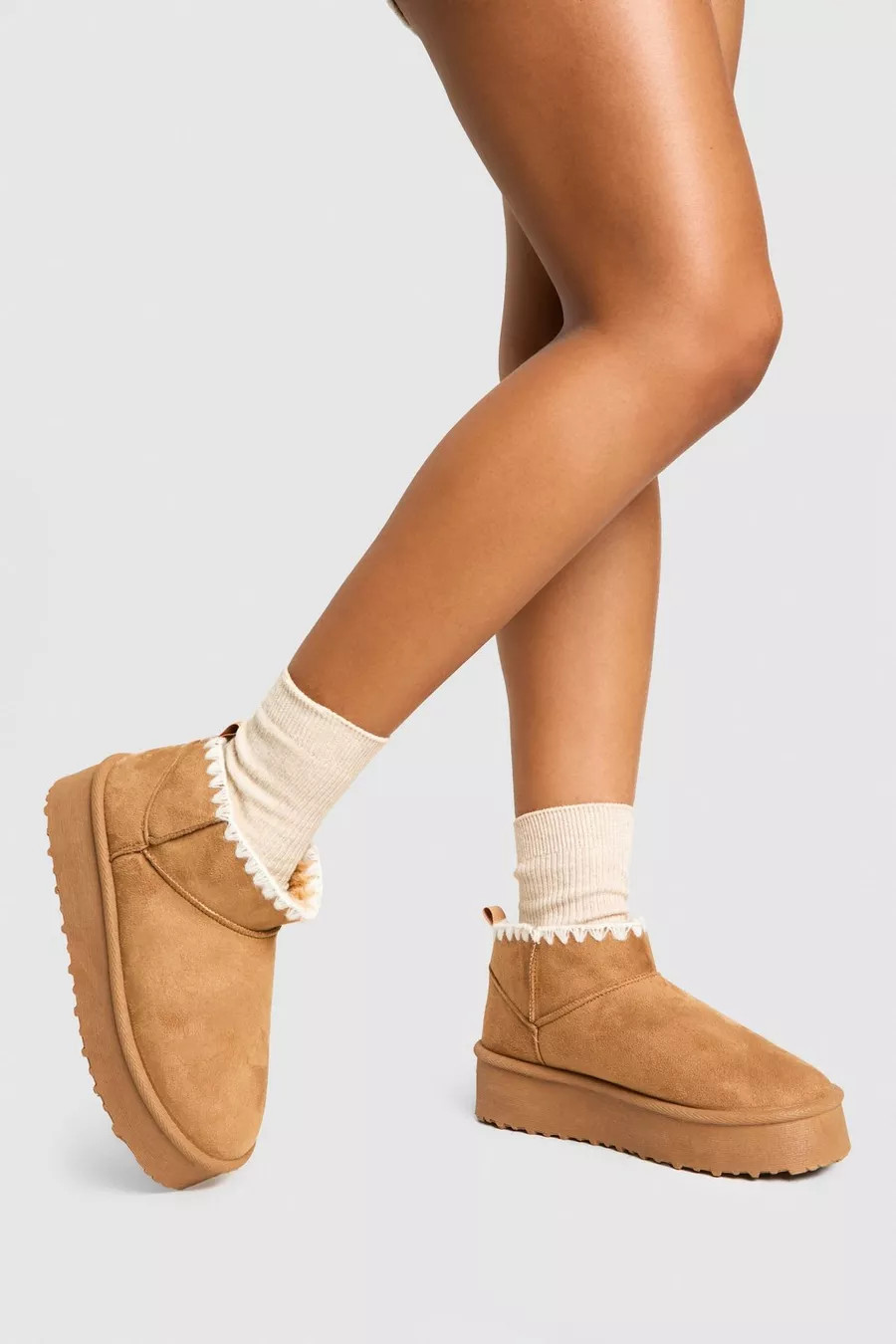 Bottines à plateforme et coutures apparentes | Boohoo.com (FR)