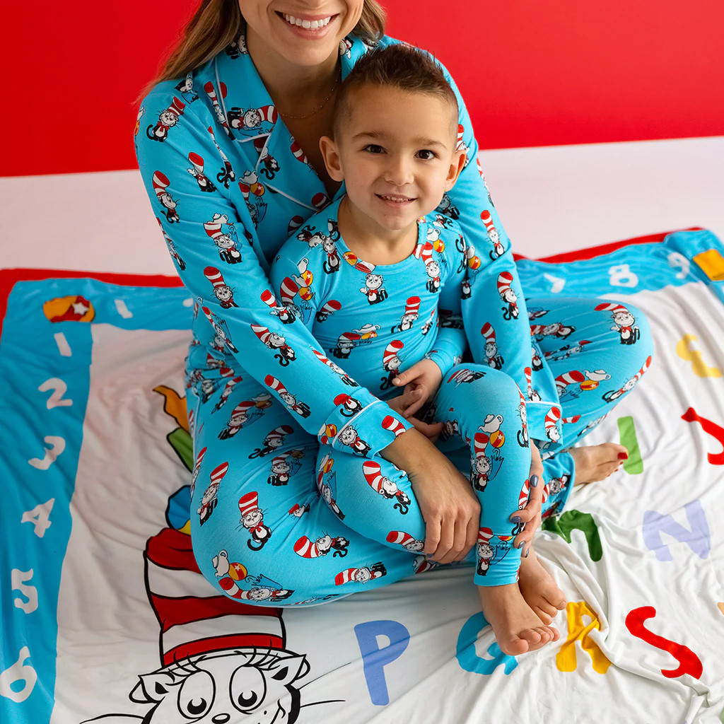 Blue Long Sleeve Toddler Pajamas | Dr. Seuss Cat in the Hat | Posh Peanut