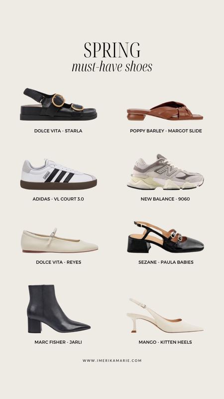 Spring must have shoes. best spring shoes. dolce vita starla. poppy barley margot slide. adidas VL court 3.0. new balance 9060. dolce vita reyes. sezane paula babies. marc fisher marlo. mango kitten heels.

#LTKfindsunder100 #LTKshoecrush #LTKstyletip