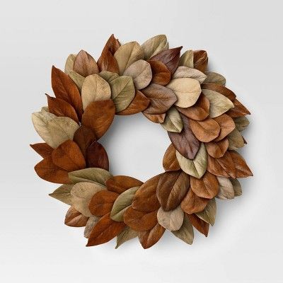 Magnolia Dried Wreath Brown - Threshold™ | Target