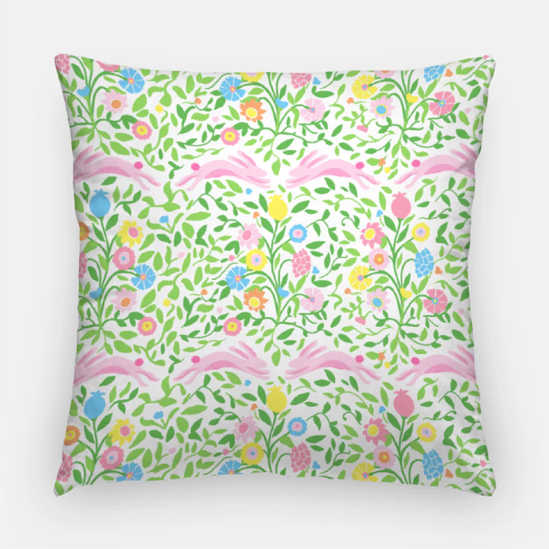 Mughal Bouquet Stripe Easter 20"x20" Pillow Cover | Taylor Beach Design
