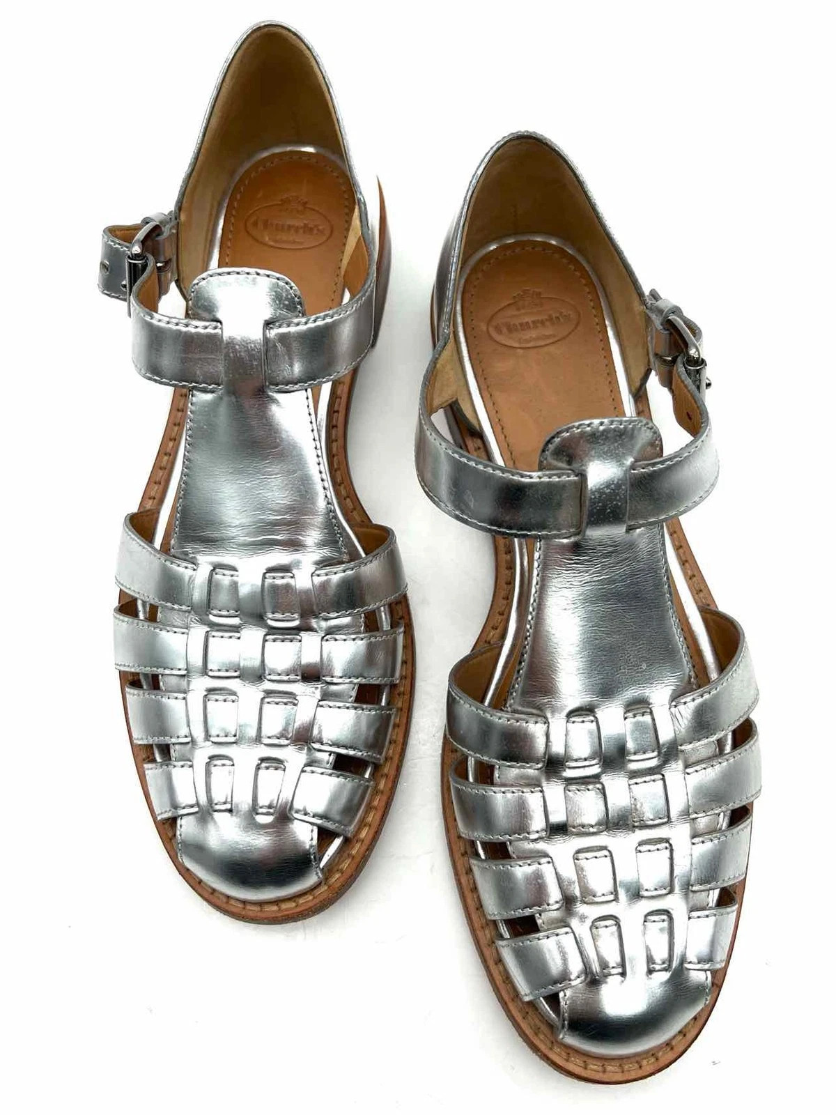 Church's Size 7 Silver Fisherman Leather W/ BOX!!! Designer Sandals | eBay | eBay US