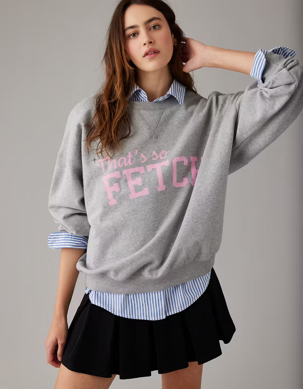 AE x Mean Girls Fetch Crew Neck Sweatshirt | American Eagle Outfitters (US & CA)
