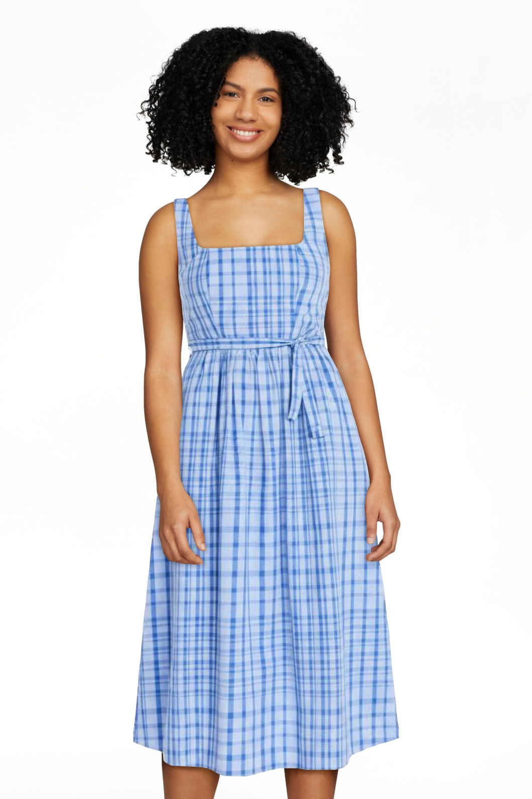 Free Assembly Women’s and Women's Plus Sleeveless Belted Cotton Midi Dress, Sizes XS-4X | Walmart (US)