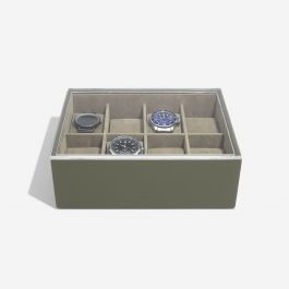 Olive Green 8 Piece Watch Box & Acrylic Lid | Stackers