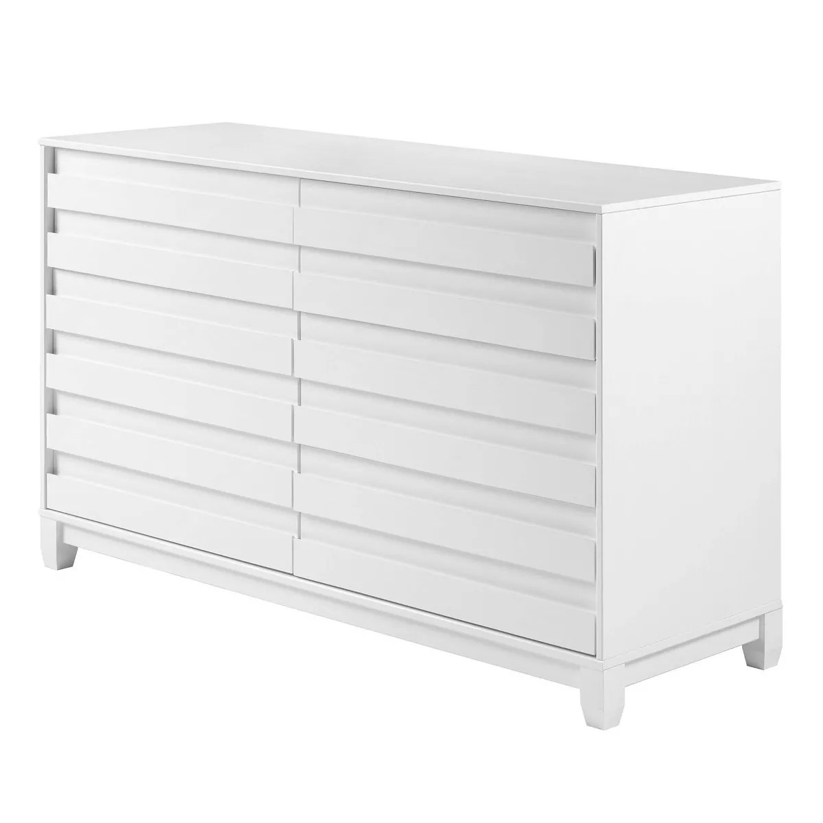 Ilya Solid Wood Modern Panel Front 6 Drawer Dresser White - Saracina Home: Bedroom Storage Furnit... | Target