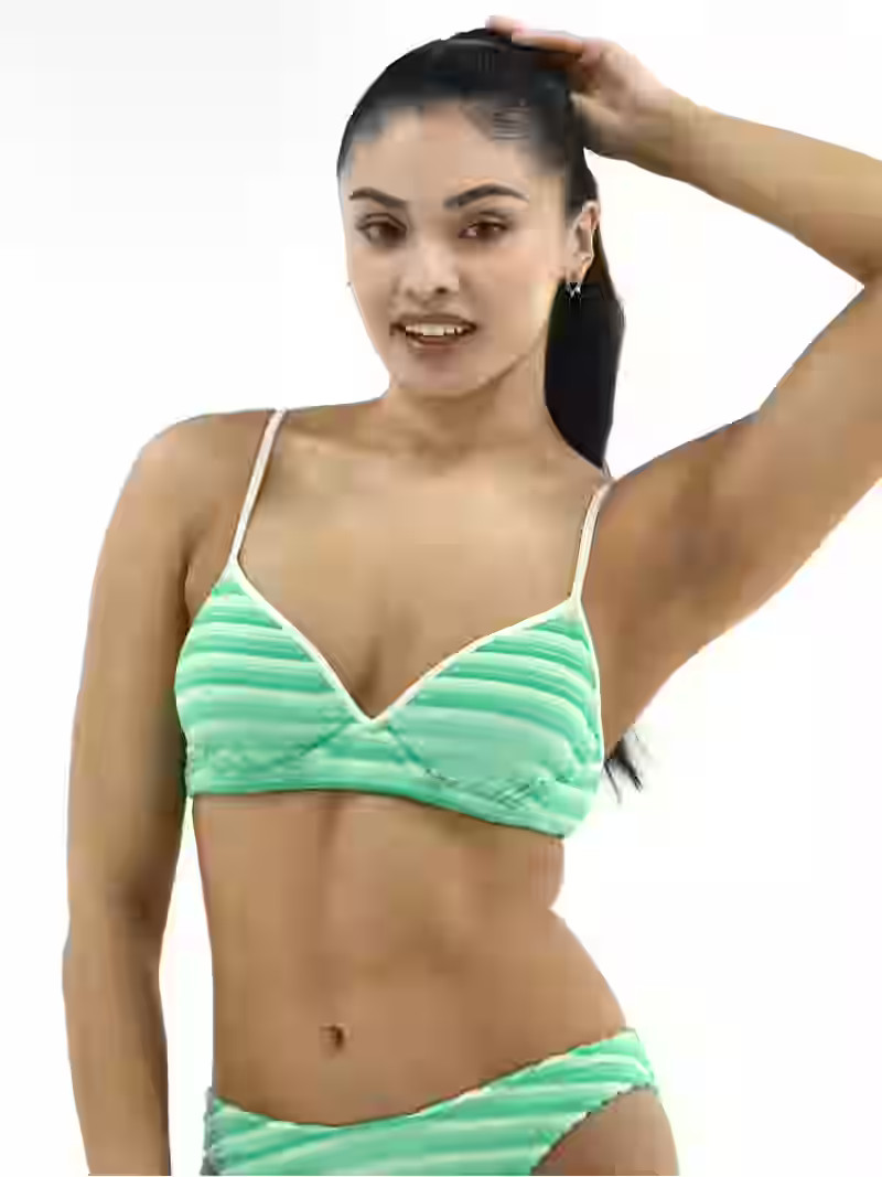 No Boundaries Women's and Women's Plus Terry Stripe Underwire Swim Top, Sizes XXS-XXL | Walmart (US)