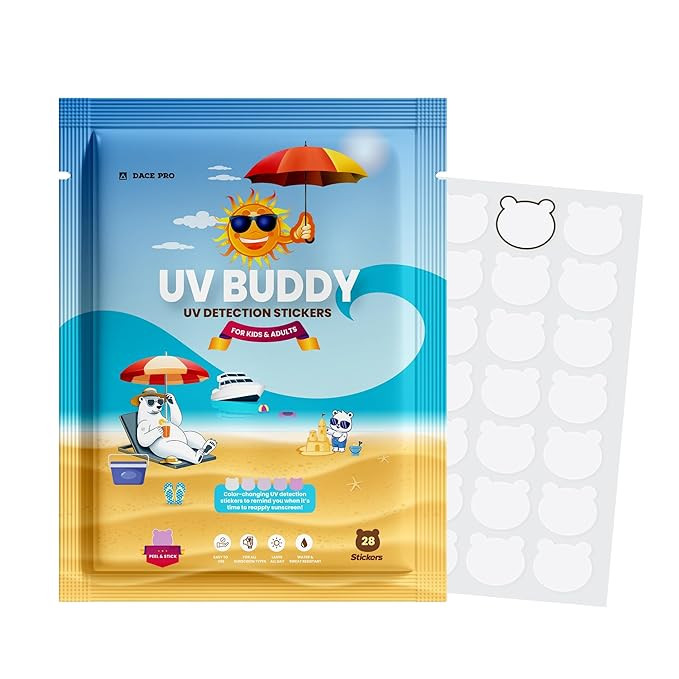 UV Buddy 28 Pack Bear Shaped UV Detection Stickers for Sunscreen - Fun Kid Friendly Sun Protectio... | Amazon (US)