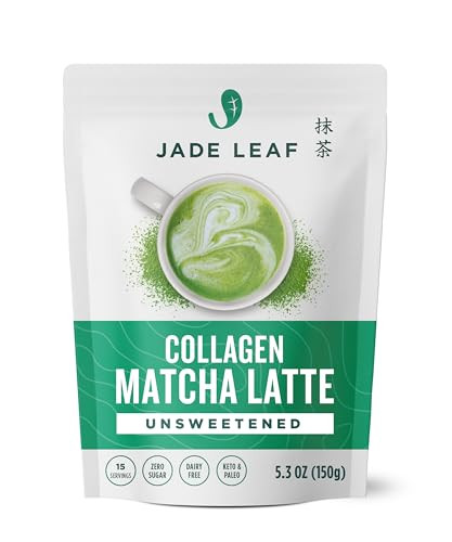 Jade Leaf Matcha Café Style Collagen Matcha Latte Green Tea Powder, Unsweetened, Sugar Free, Premium Barista Crafted Mix, Authentically Japanese, 15 Servings (5.3 Ounces) | Amazon (US)