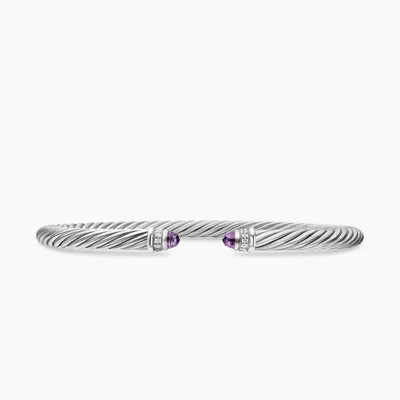 Classic Cable Bracelet in Sterling Silver with 14K Yellow Gold and Peridot, 5mm | David Yurman