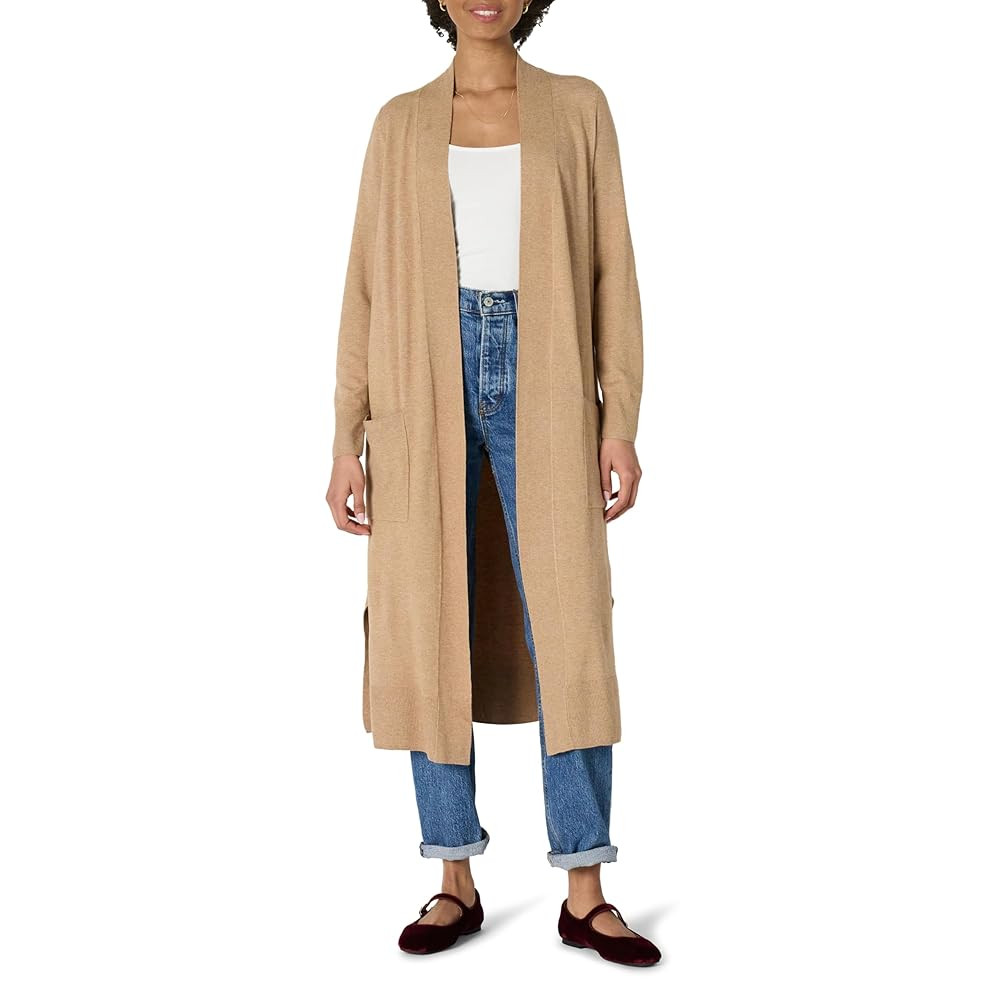 Amazon Essentials Women's Regular Fit Lightweight Duster Length Cardigan Sweater | Amazon (US)