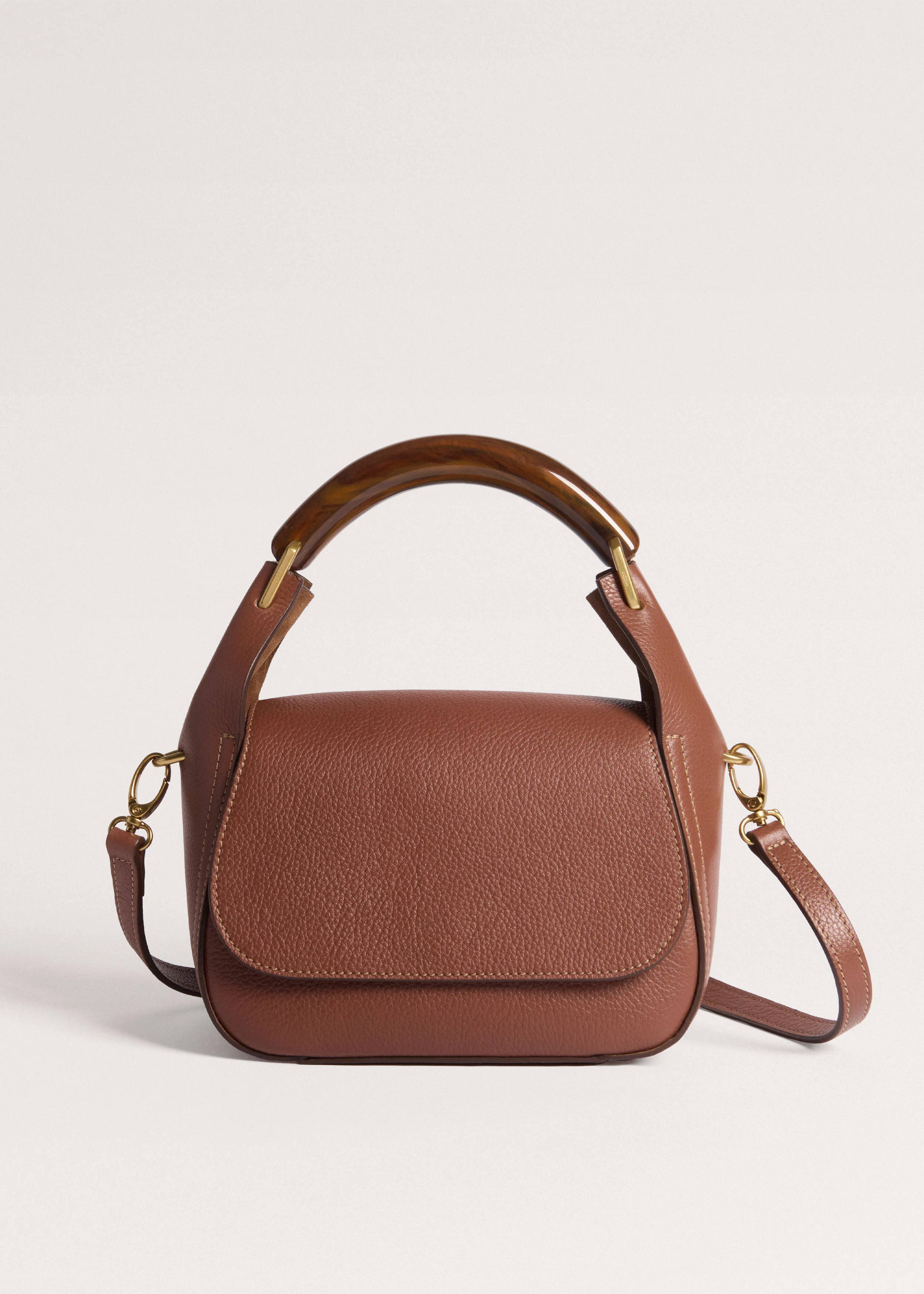 Women's Brown Mini Resin Handle Handbag | ME+EM | ME+EM US