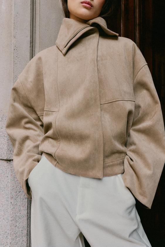 WIDE COLLAR BOMBER JACKET | Zara US