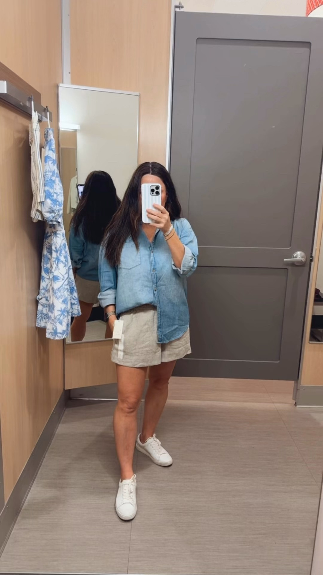 Easy everyday spring outfit you’ll wear on repeat 🤍 lightweight denim button down + linen shorts + classic white sneakers = the perfect casual spring to summer outfit that’s comfy, breathable, and effortlessly put together. Linking my favorite lifetime guarantee jewelry too  This is one of those grab-and-go looks that works for errands, travel days, or weekend plans and everything is super affordable from Target and Old Navy. Beach vacation outfit. Follow me on LTK for daily outfit ideas, affordable fashion finds, and easy outfit inspiration you can actually wear.

#LTKPetite #LTKSeasonal #LTKootd