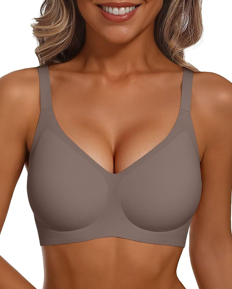 Vertvie Racerback Bras Full Coverage Wireless Bras Push Up Bralettes T-Shirt Bra | Amazon (US)